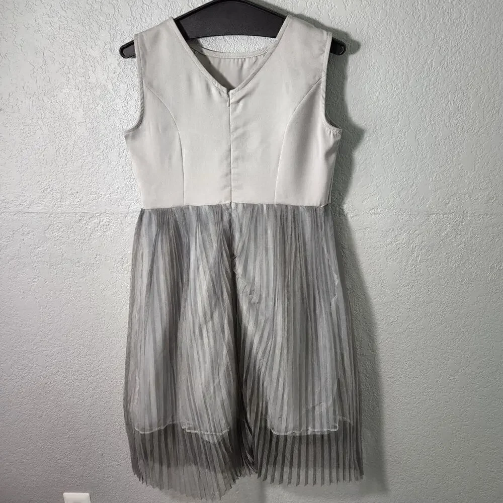 Gray chiffon babydoll dress